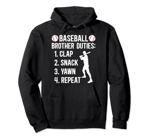 Baseball Brother Duties Brother Baseball Hoodie - Minimalist Print Unisex - T-Shirt, Sweatshirt, Hoodie