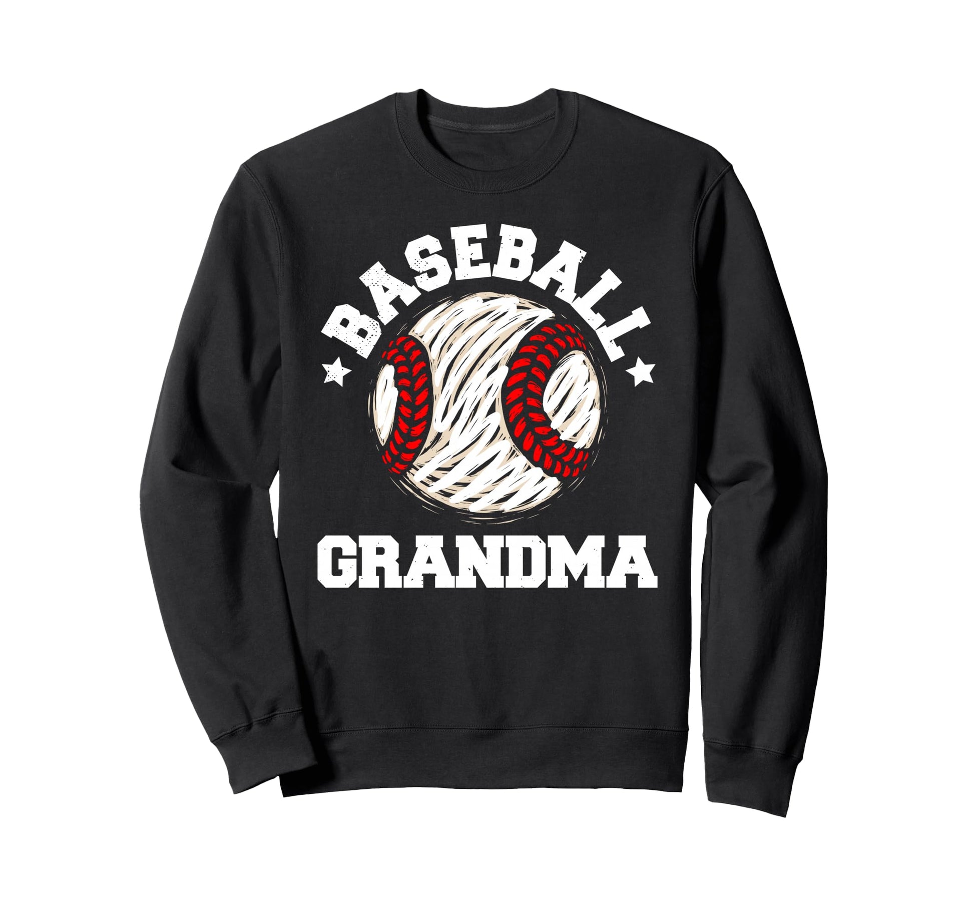Baseball Grandma Distressed Funny Sweatshirt - Graphic Print for Adults - T-Shirt, Sweatshirt, Hoodie