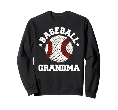 Baseball Grandma Distressed Funny Sweatshirt - Graphic Print for Adults - T-Shirt, Sweatshirt, Hoodie