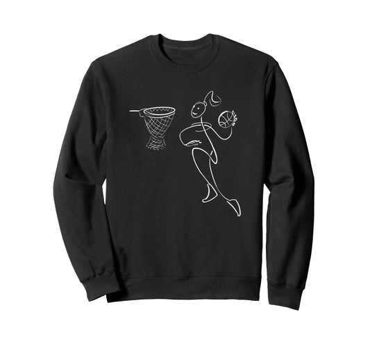 Basketball Player Basketball Sweatshirt - Fun Novelty Design for Adults - T-Shirt, Sweatshirt, Hoodie