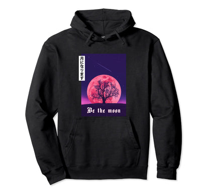 Aesthetic Vaporwave Japanese Aesthetic Moon Hoodie - Graphic Print Unisex - T-Shirt, Sweatshirt, Hoodie