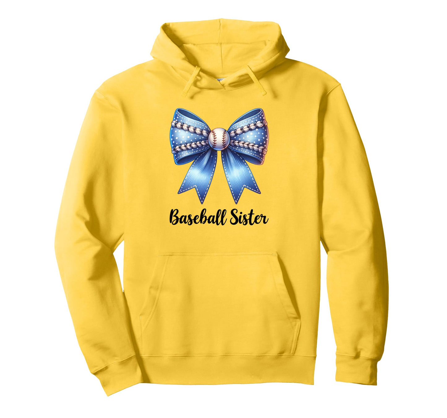 Baseball Sister Coquette Bow Cheer Hoodie - Novelty Apparel Men Women - T-Shirt, Sweatshirt, Hoodie