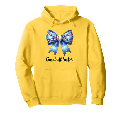 Baseball Sister Coquette Bow Cheer Hoodie - Novelty Apparel Men Women - T-Shirt, Sweatshirt, Hoodie