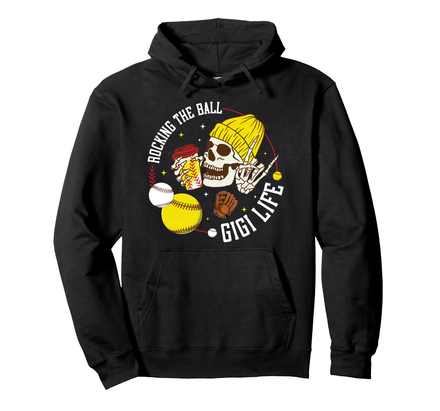 Rocking Ball Gigi Life Softball Baseball Hoodie - Unique Graphic Men Women - T-Shirt, Sweatshirt, Hoodie