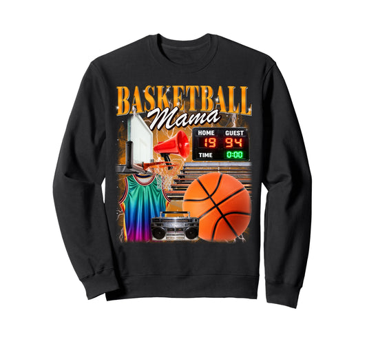 Basketball Mama Bootleg 90S Mom Sweatshirt - Novelty Apparel Unisex - T-Shirt, Sweatshirt, Hoodie