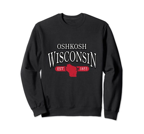 Oshkosh Wisconsin Wi Map Varsity Sweatshirt - Trendy Graphic for Adults - T-Shirt, Sweatshirt, Hoodie