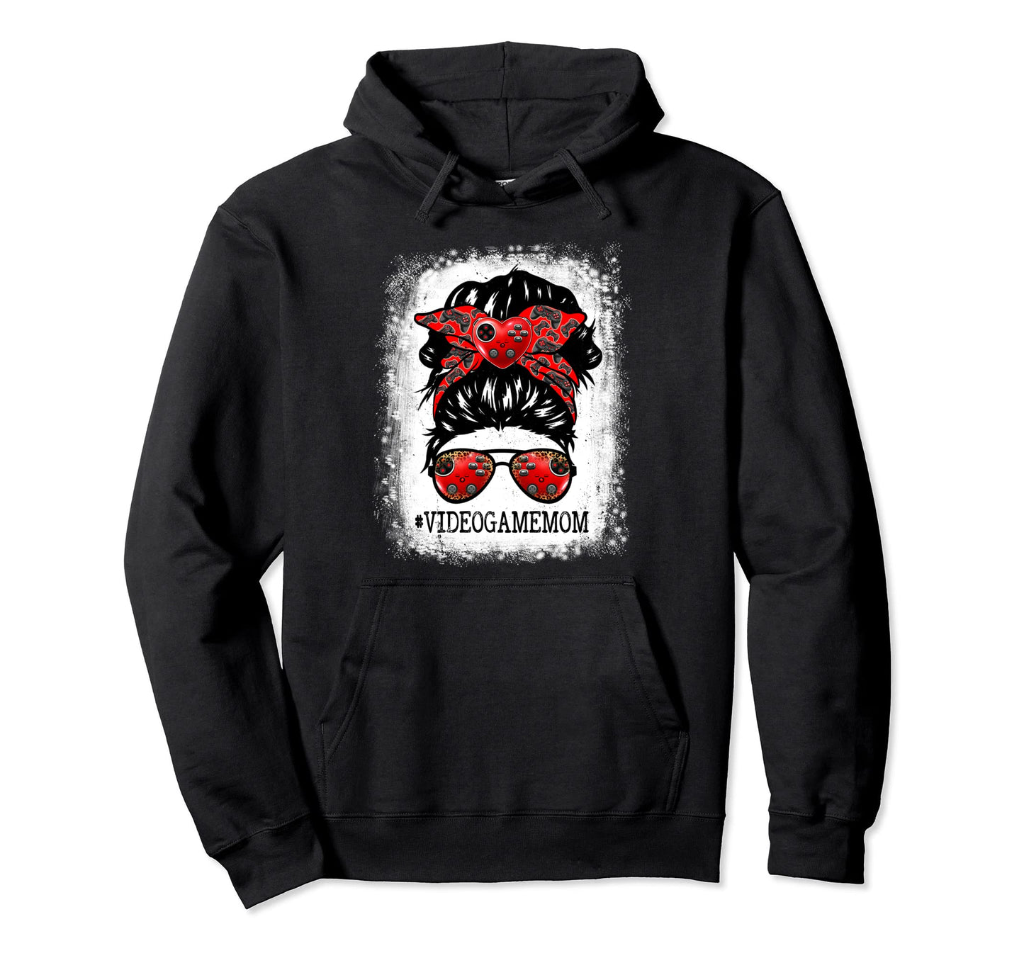 Video Game Mom Messy Bun Hair Player Mom Hoodie - Aesthetic Graphic Unisex - T-Shirt, Sweatshirt, Hoodie