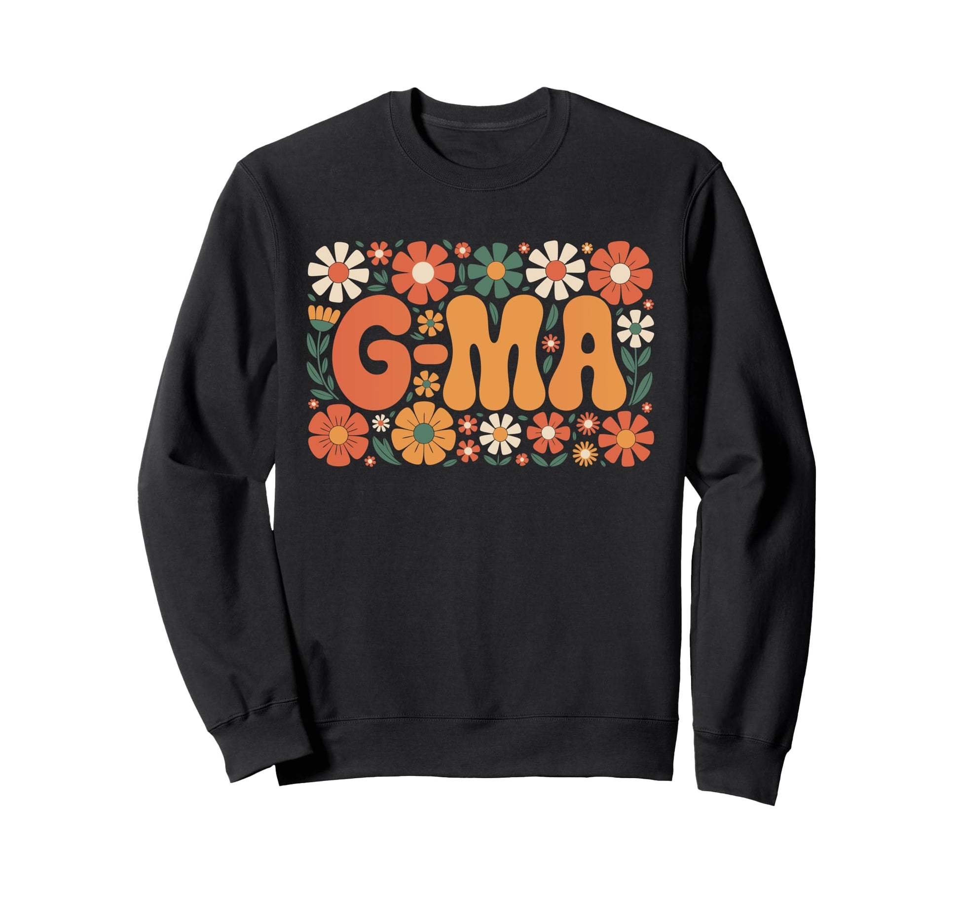 G Ma Floral Hippie Boho 70S Grandma Sweatshirt - Novelty Apparel Unisex - T-Shirt, Sweatshirt, Hoodie