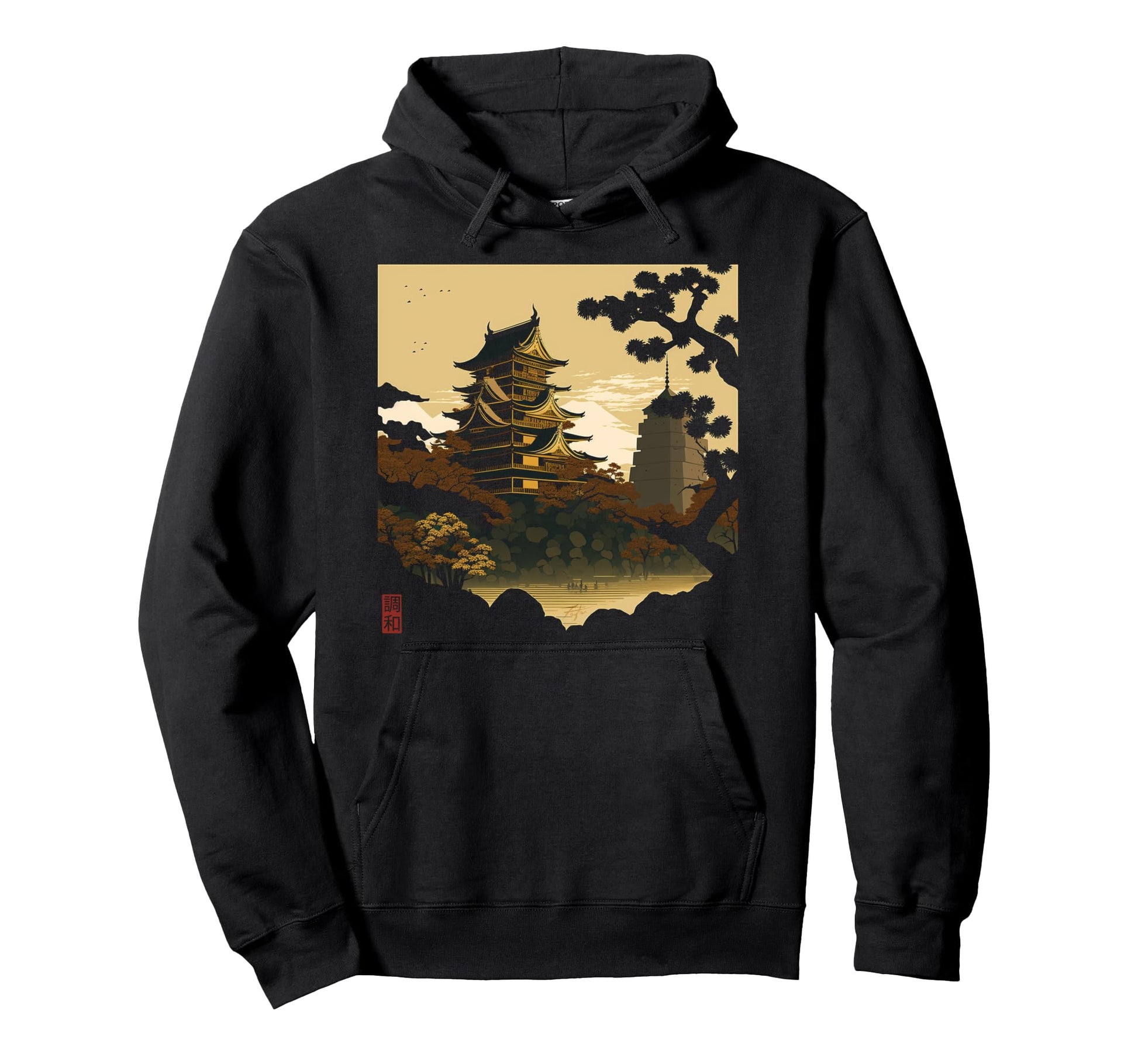 Japanese Temple Vaporwave Japan Hoodie - Casual Everyday Wear for Adults - T-Shirt, Sweatshirt, Hoodie