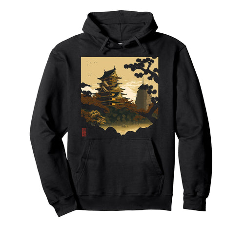 Japanese Temple Vaporwave Japan Hoodie - Casual Everyday Wear for Adults - T-Shirt, Sweatshirt, Hoodie
