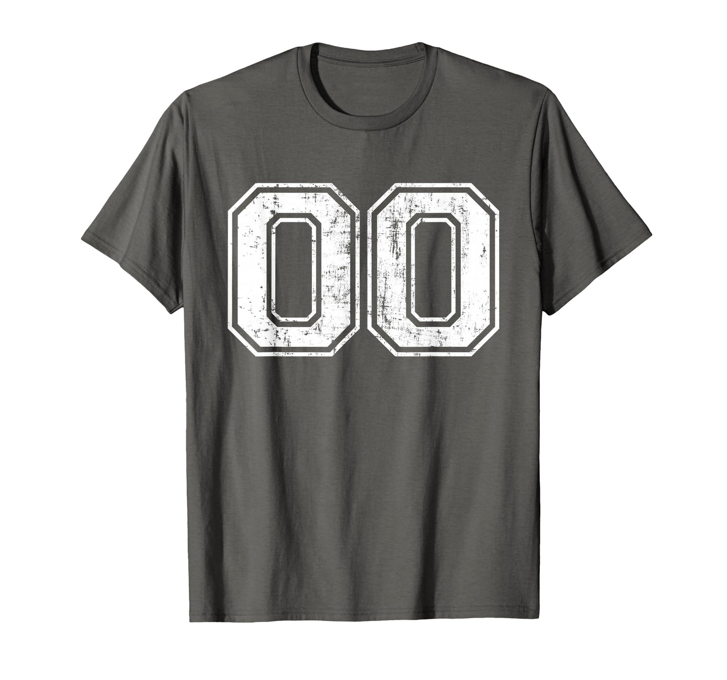 Number 00 Varsity Distressed Sports T-Shirt - Minimalist Print Men Women - T-Shirt, Sweatshirt, Hoodie