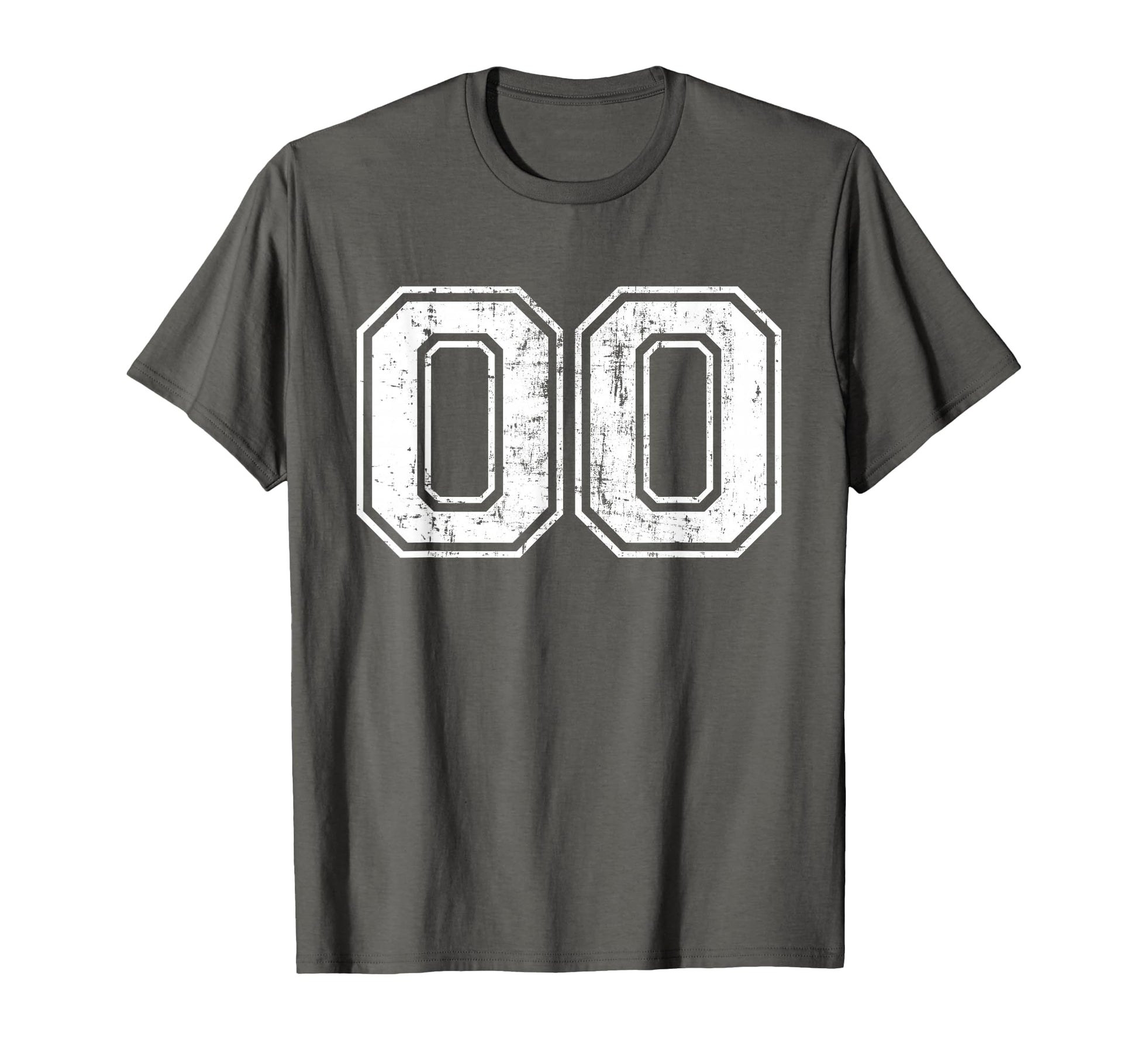 Number 00 Varsity Distressed Sports T-Shirt - Minimalist Print Men Women - T-Shirt, Sweatshirt, Hoodie