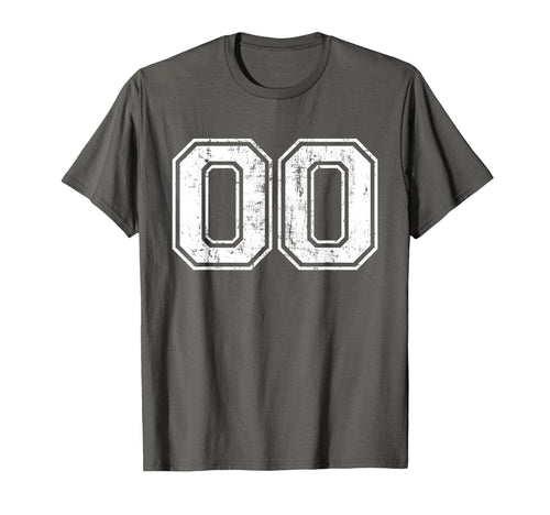 Number 00 Varsity Distressed Sports T-Shirt - Minimalist Print Men Women - T-Shirt, Sweatshirt, Hoodie