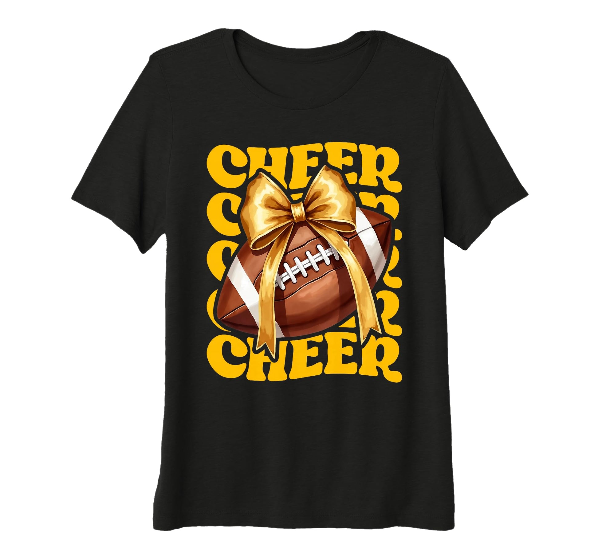 Game Day Yellow Cheerleader Mom Croquette T-Shirt - Graphic Print Unisex - T-Shirt, Sweatshirt, Hoodie