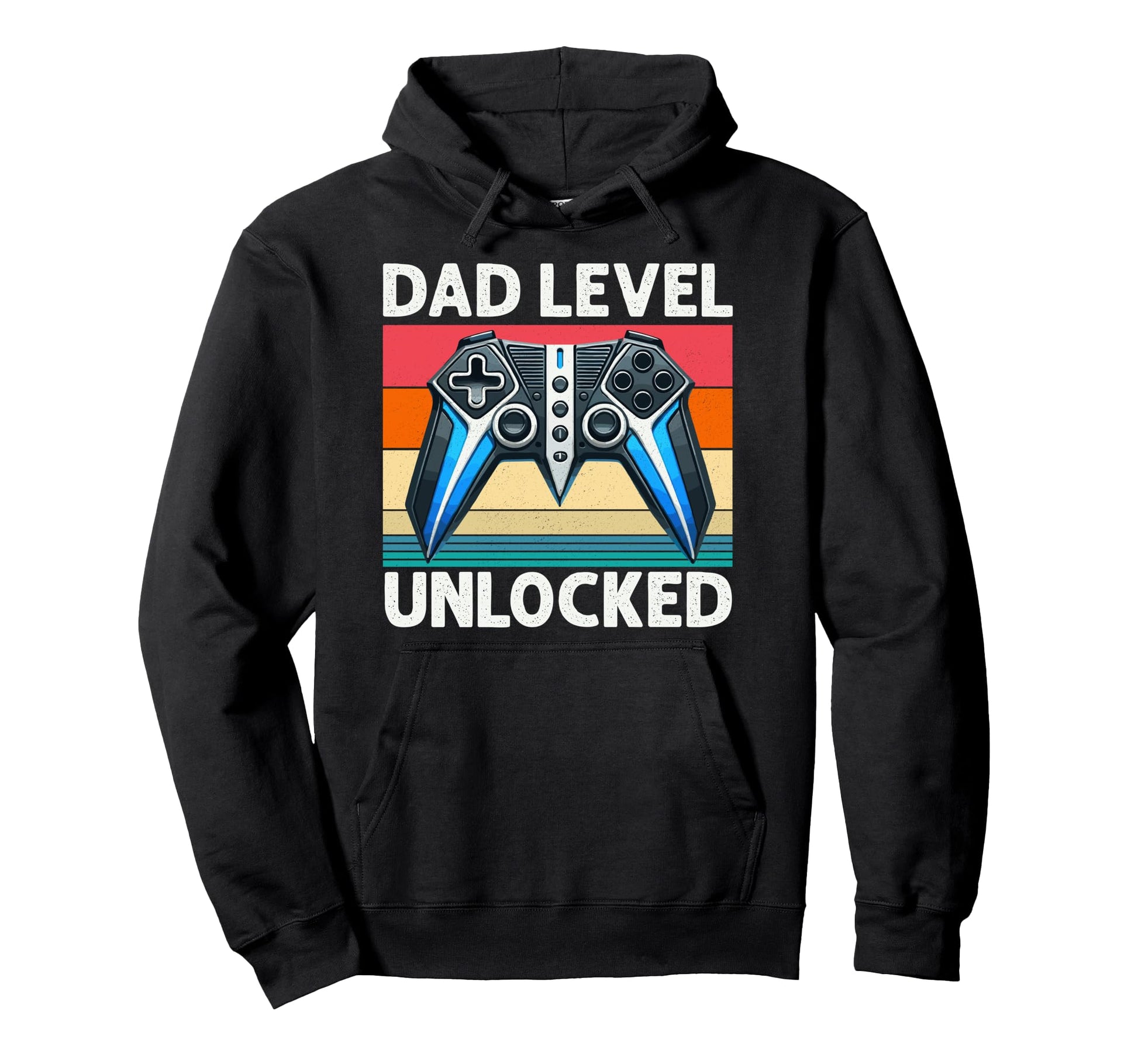 Dad Level Unlocked Controller Papa Hoodie - Custom Art Print Men Women - T-Shirt, Sweatshirt, Hoodie
