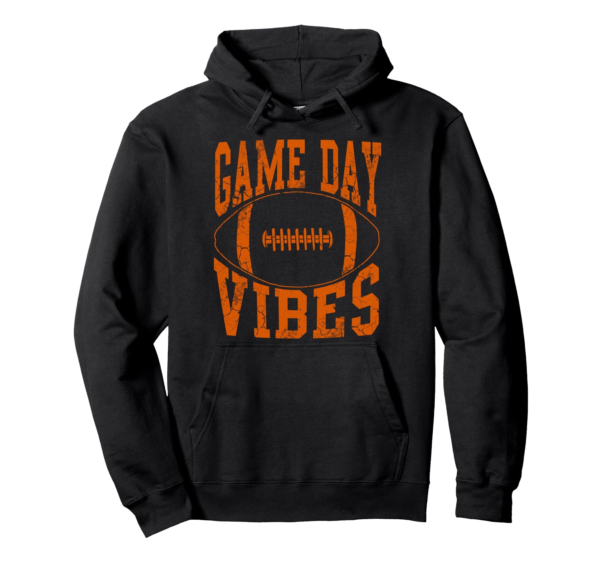 Game Day Vibes Orange Football Hoodie - Fun Novelty Design Men Women - T-Shirt, Sweatshirt, Hoodie