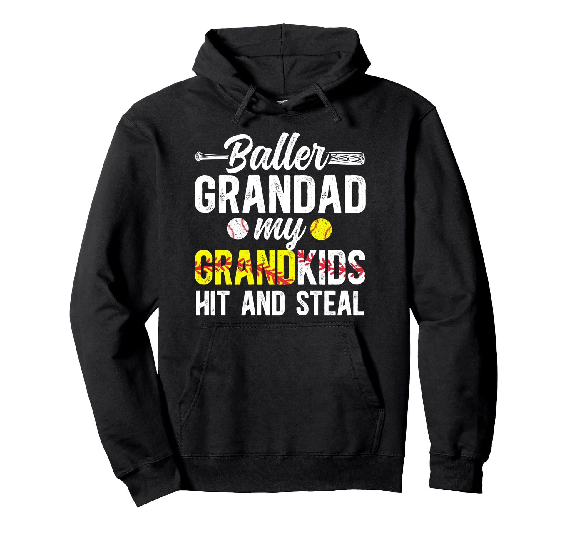 Baller Grandad Funny Baseball Hoodie - Aesthetic Graphic Men Women - T-Shirt, Sweatshirt, Hoodie