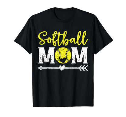 Softball Mom Player Team Mama Sports T-Shirt - Custom Art Print Unisex - T-Shirt, Sweatshirt, Hoodie