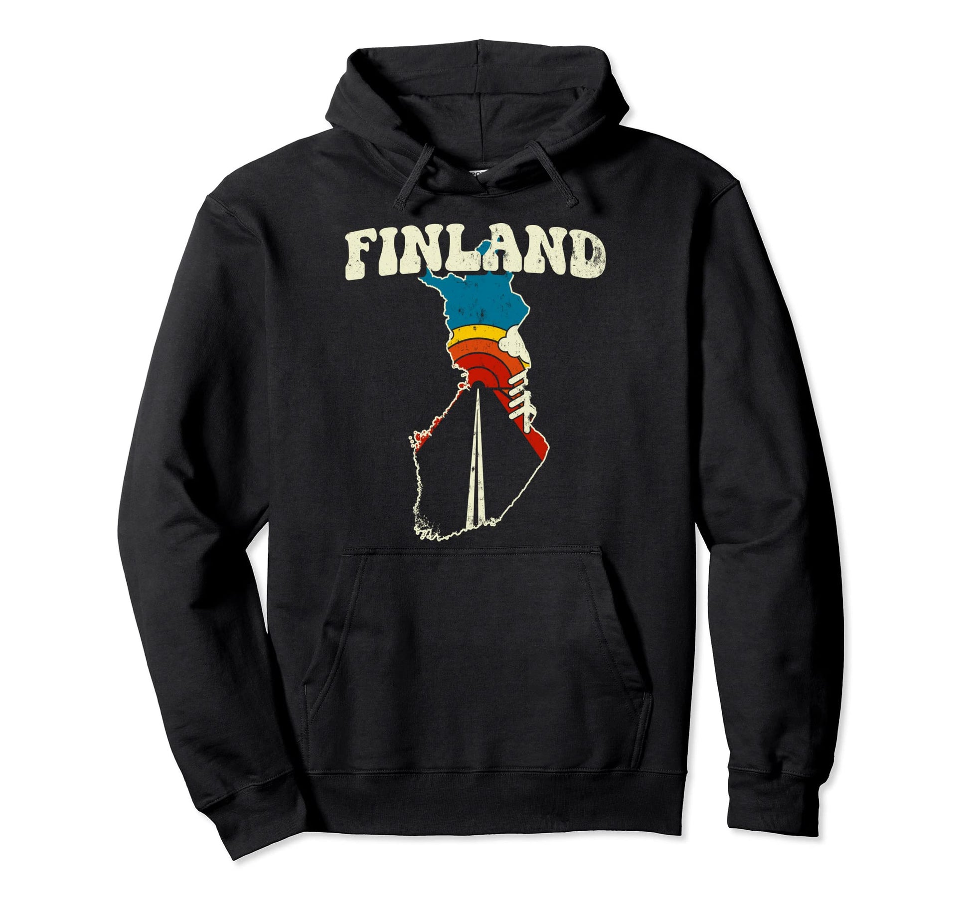 Finland Finnish Country Rainbow Hoodie - Casual Everyday Wear Men Women - T-Shirt, Sweatshirt, Hoodie