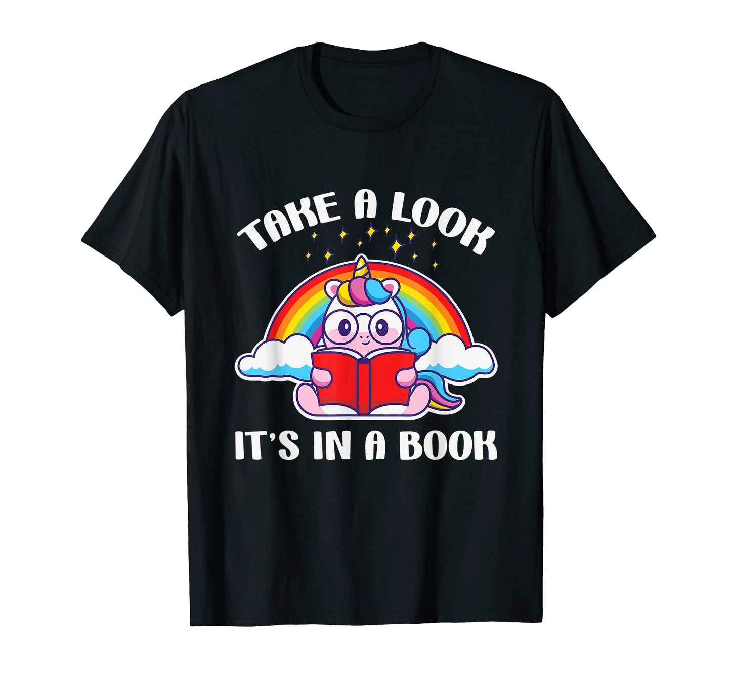 Reading Unicorn Take Its Book Rainbow T-Shirt - Minimalist Print Unisex - T-Shirt, Sweatshirt, Hoodie