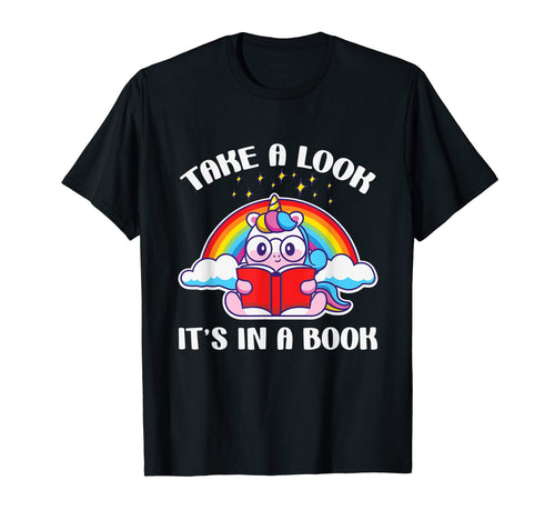 Reading Unicorn Take Its Book Rainbow T-Shirt - Minimalist Print Unisex - T-Shirt, Sweatshirt, Hoodie