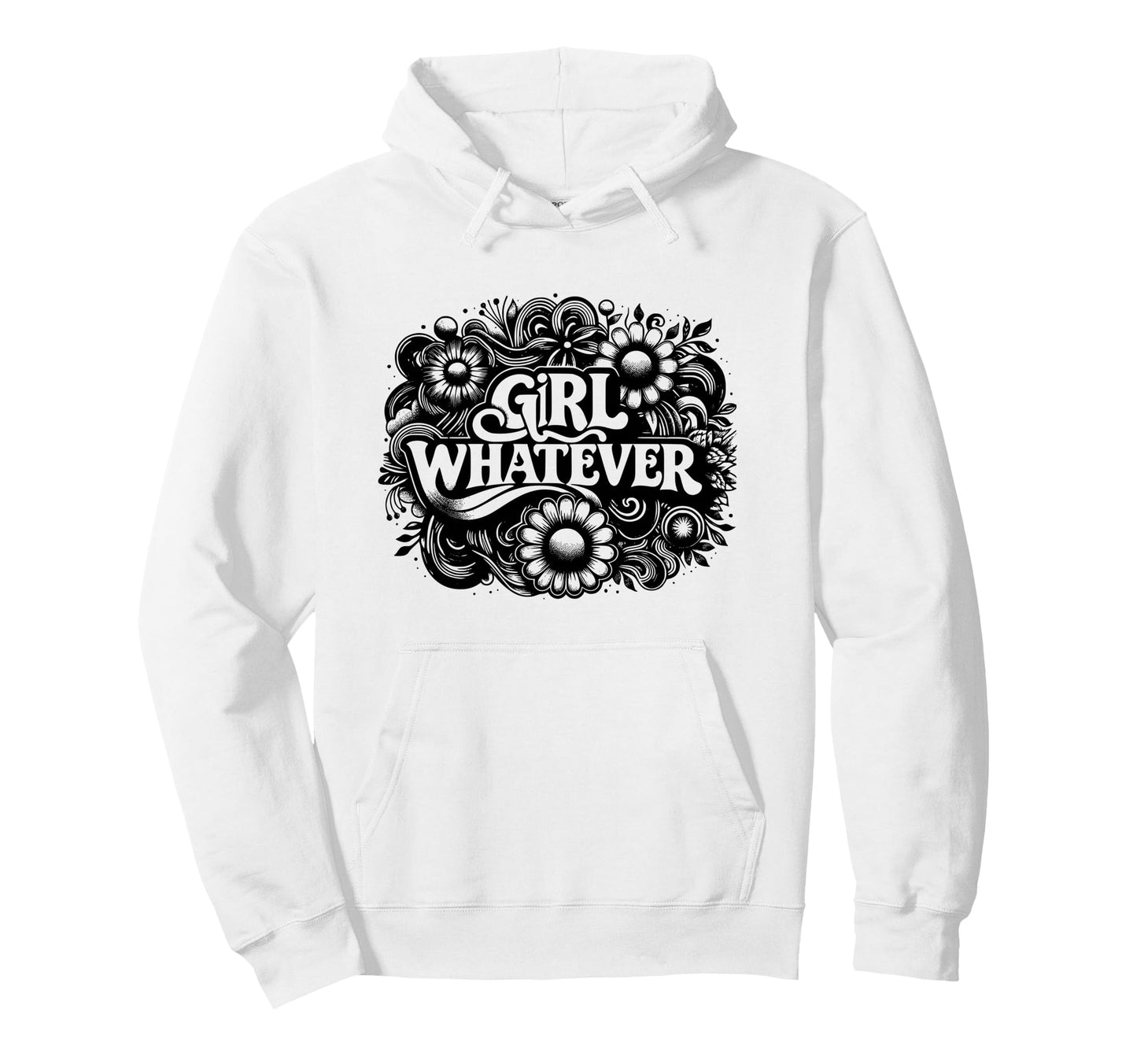 Whatever Hippie 60S 70S Daisy Floral Hoodie - Casual Everyday Wear Unisex - T-Shirt, Sweatshirt, Hoodie