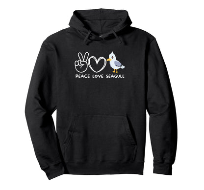 Peace Love Seagulls Seagulls Lover Bird Hoodie - Trendy Graphic for Adults - T-Shirt, Sweatshirt, Hoodie