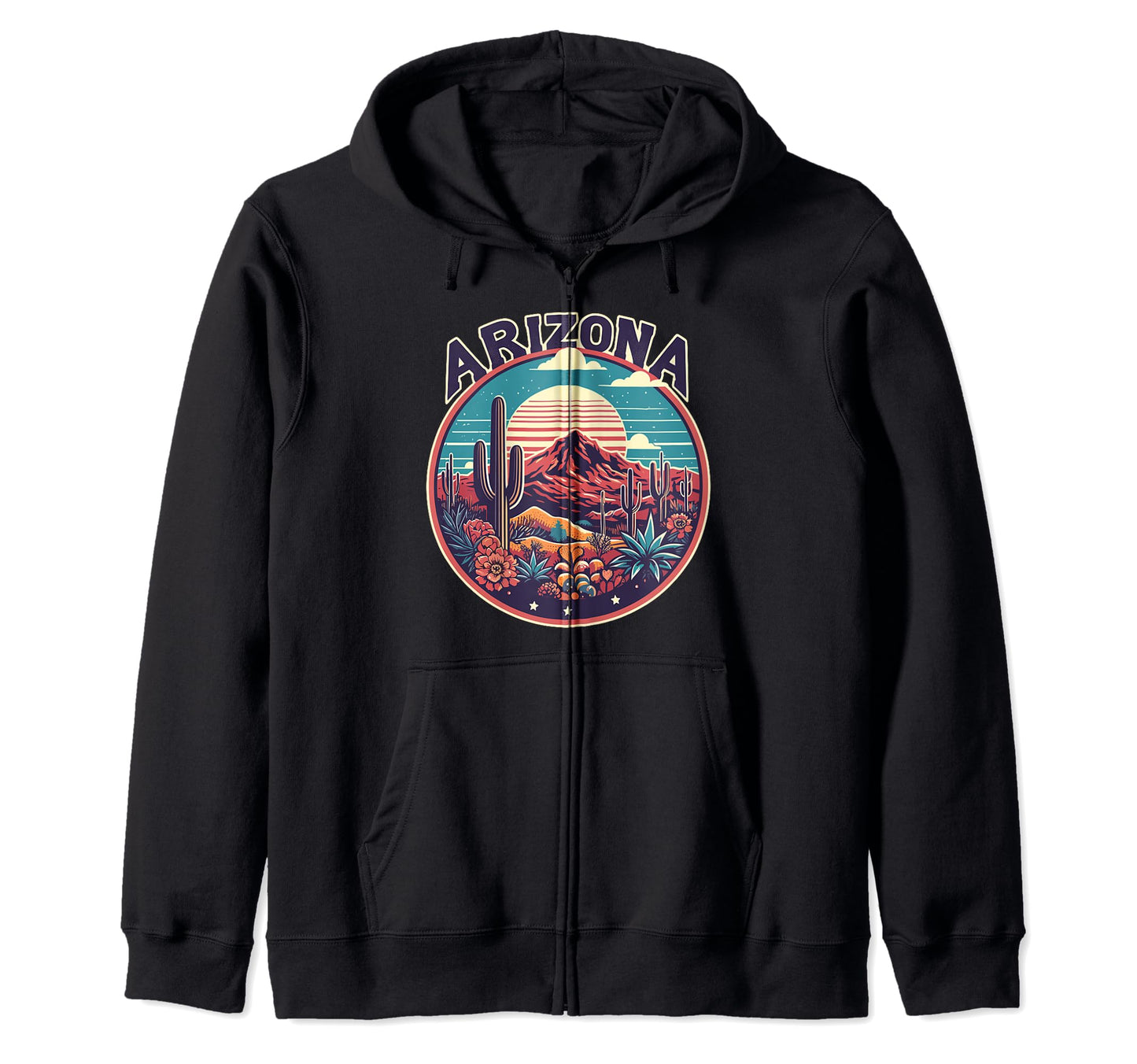 Arizona Sonoran Desert Boho Art Hoodie - Aesthetic Graphic for Adults - T-Shirt, Sweatshirt, Hoodie