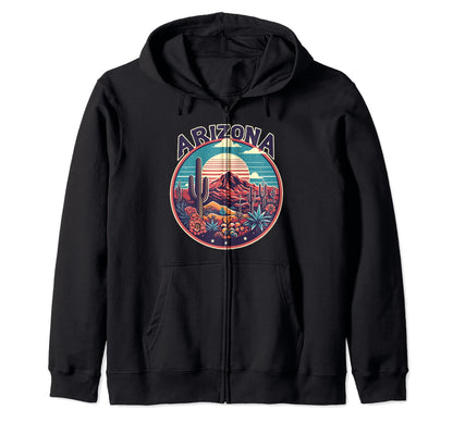 Arizona Sonoran Desert Boho Art Hoodie - Aesthetic Graphic for Adults - T-Shirt, Sweatshirt, Hoodie