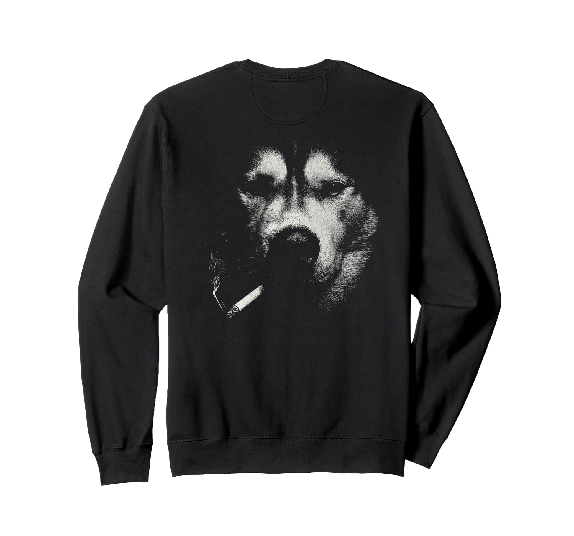 Siberian Husky Smoking Cigarette Sweatshirt - Unique Graphic Men Women - T-Shirt, Sweatshirt, Hoodie