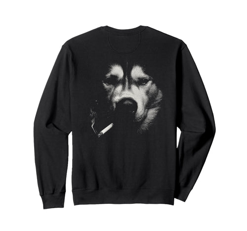 Siberian Husky Smoking Cigarette Sweatshirt - Unique Graphic Men Women - T-Shirt, Sweatshirt, Hoodie