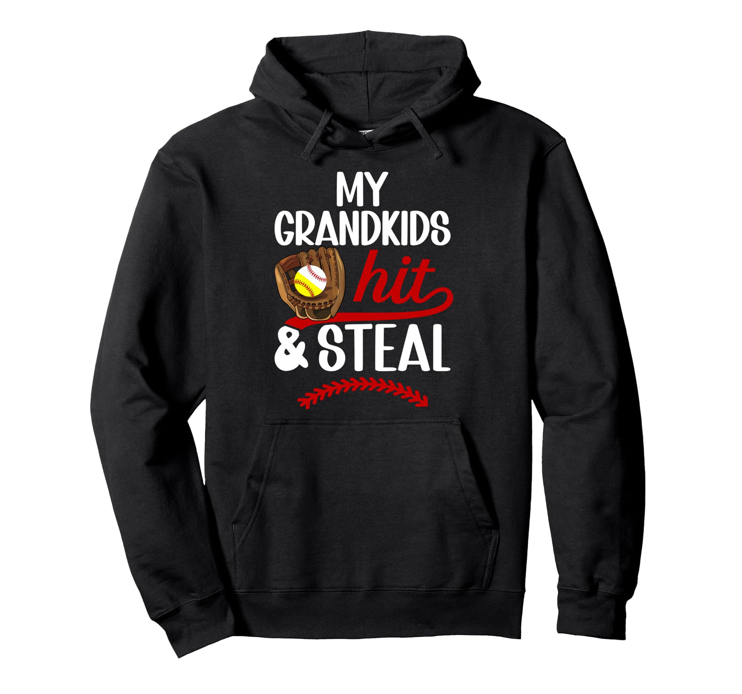 Softball Baseball Grandma Funny Hoodie - Fun Novelty Design for Adults - T-Shirt, Sweatshirt, Hoodie