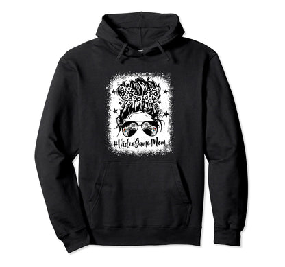 Mothers Day Sports Video Game Mom Leopard Hoodie - Custom Art Print Unisex - T-Shirt, Sweatshirt, Hoodie