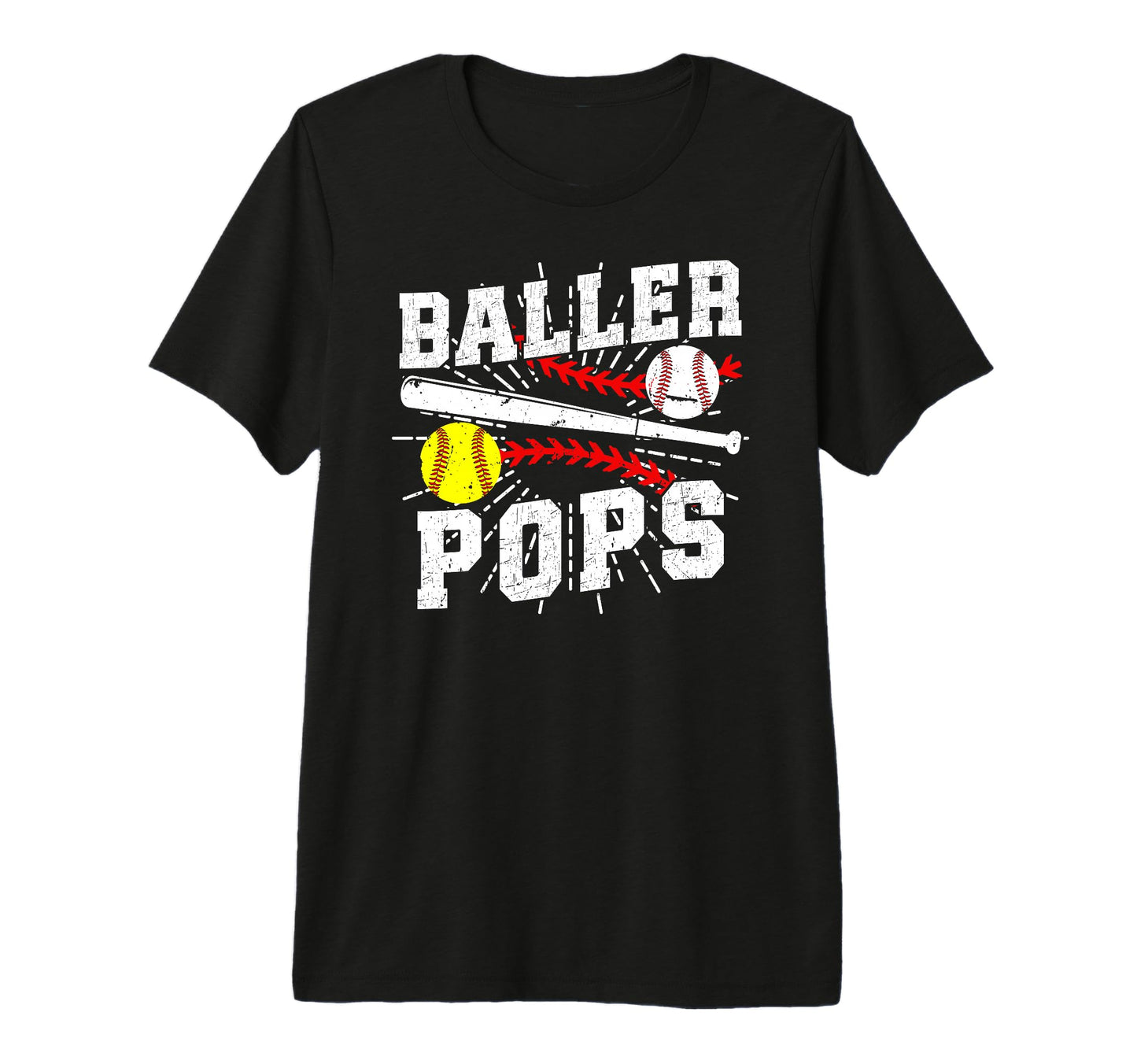 Mens Baller Pops Proud Softball Baseball T-Shirt - Unique Graphic Unisex - T-Shirt, Sweatshirt, Hoodie