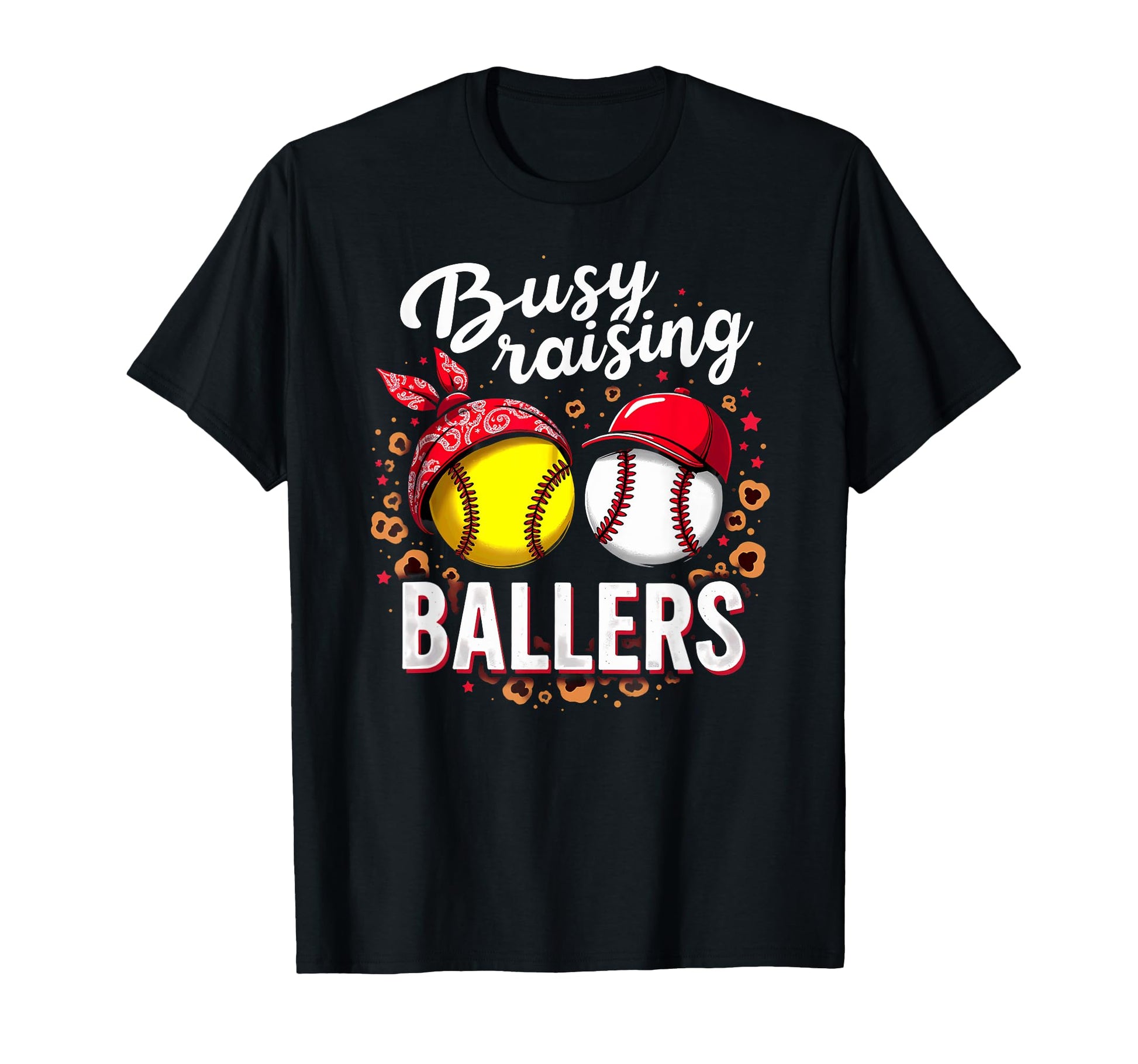 Busy Raising Ballers Softball Baseball Mom T-Shirt - Graphic Print Unisex - T-Shirt, Sweatshirt, Hoodie