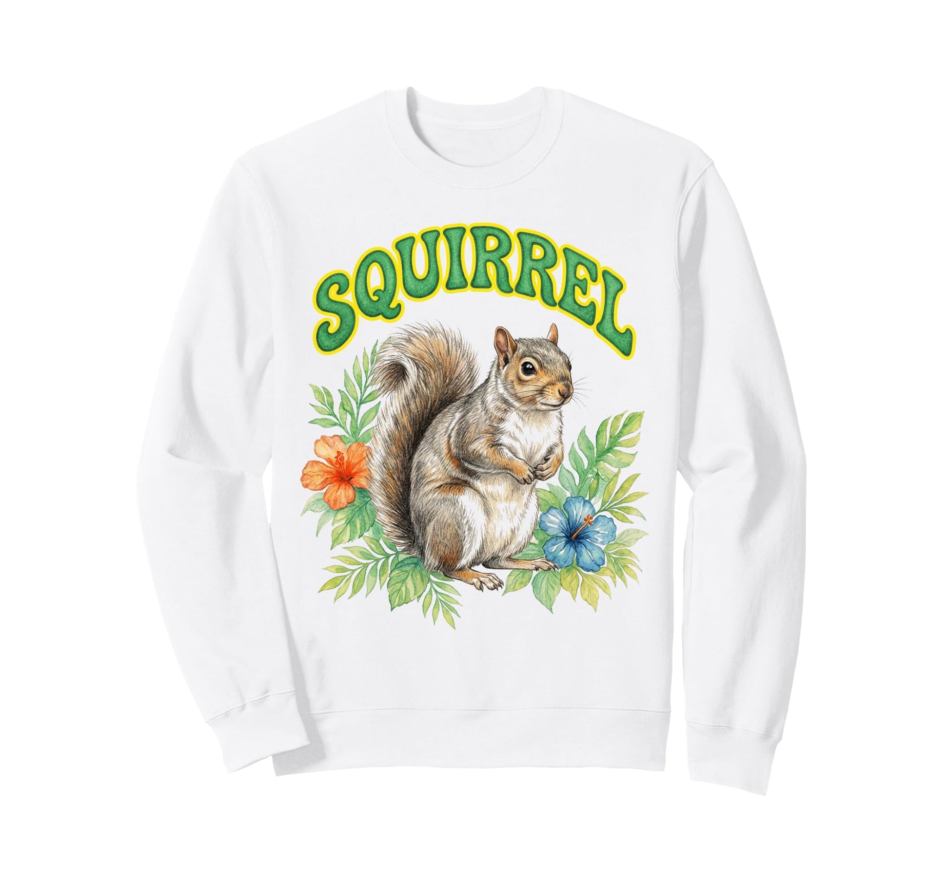 Squirrel Groovy Floral Squirrel Sweatshirt - Trendy Graphic Men Women - T-Shirt, Sweatshirt, Hoodie