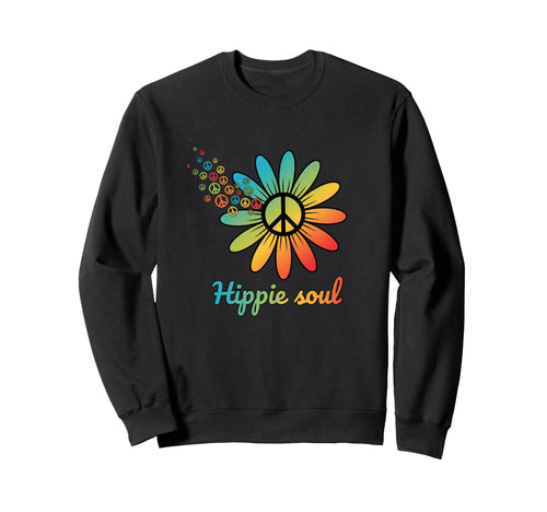 Hippie Soul Daisy Peace Flower Boho Sweatshirt - Custom Art Print Unisex - T-Shirt, Sweatshirt, Hoodie