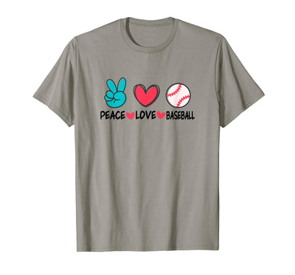 Peace Heart Love Baseball Funny Baseball T-Shirt - Graphic Print Men Women - T-Shirt, Sweatshirt, Hoodie