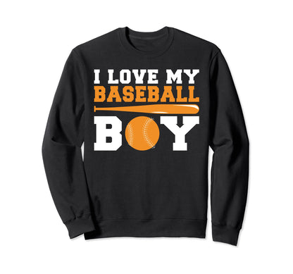 I Love My Baseball Baseball Parents Sweatshirt - Minimalist Print Unisex - T-Shirt, Sweatshirt, Hoodie