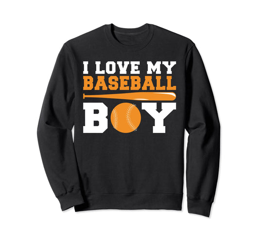 I Love My Baseball Baseball Parents Sweatshirt - Minimalist Print Unisex - T-Shirt, Sweatshirt, Hoodie