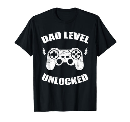 Dad Level Unlocked Gaming Controller T-Shirt - Streetwear Style for Adults - T-Shirt, Sweatshirt, Hoodie