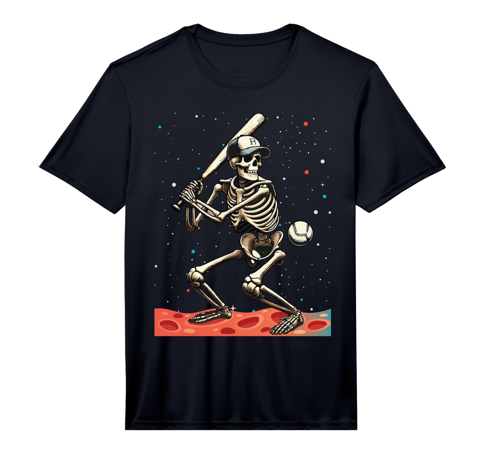 Skeleton Baseball Player Halloween T-Shirt - Casual Everyday Wear Unisex - T-Shirt, Sweatshirt, Hoodie