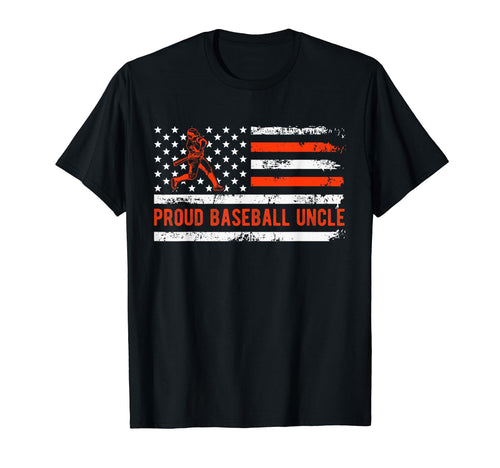 Proud Baseball Uncle Patriotic T-Shirt - Casual Everyday Wear for Adults - T-Shirt, Sweatshirt, Hoodie