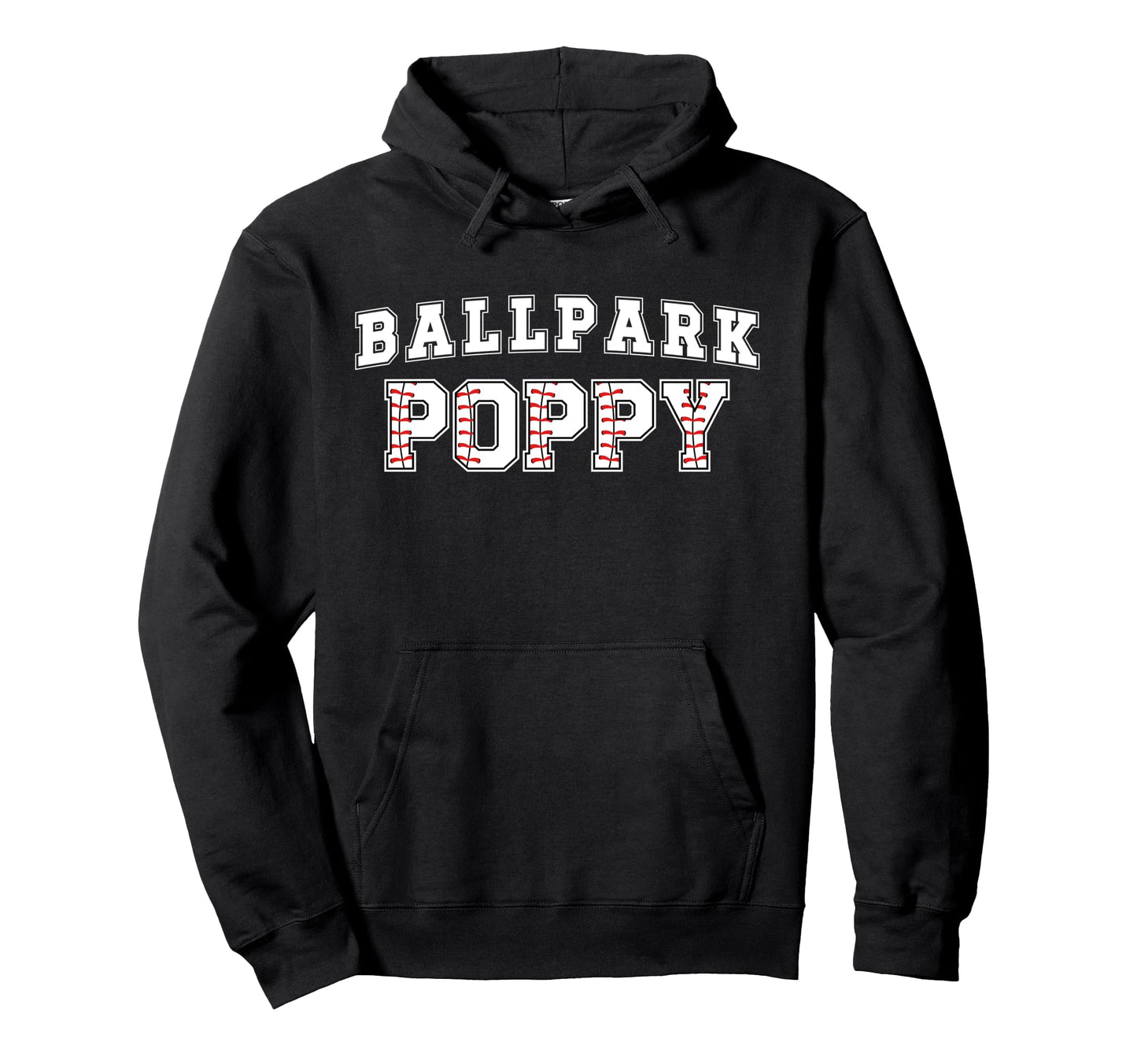 Ballpark Poppy Baseball Poppy Baseball Hoodie - Graphic Print for Adults - T-Shirt, Sweatshirt, Hoodie