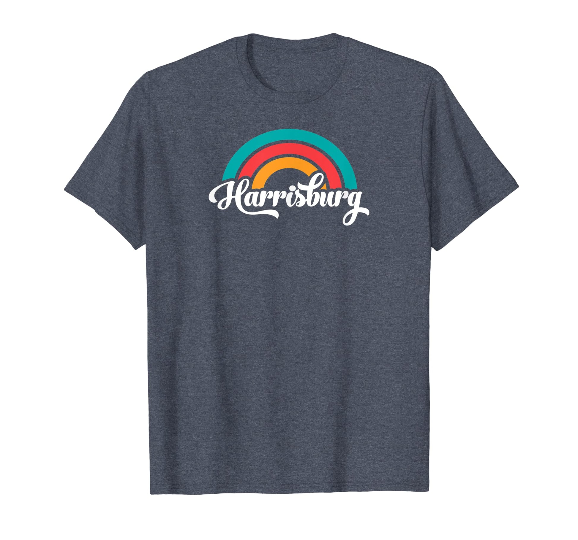 Harrisburg Pa Script Rainbow T-Shirt - Novelty Apparel for Adults - T-Shirt, Sweatshirt, Hoodie