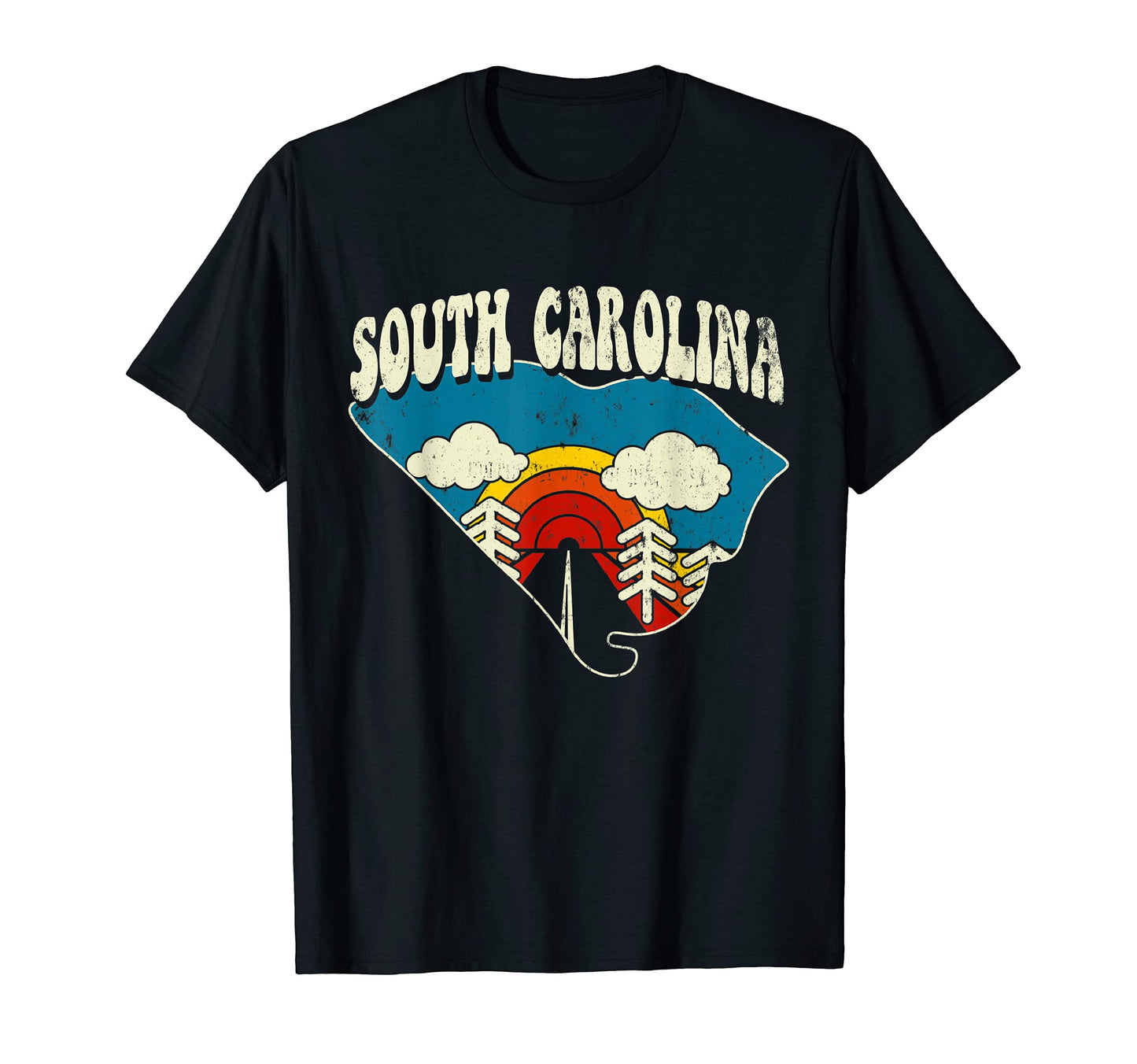 South Carolina State Rainbow Hippie 70S T-Shirt - Unique Graphic Men Women - T-Shirt, Sweatshirt, Hoodie