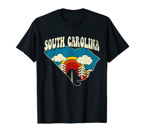 South Carolina State Rainbow Hippie 70S T-Shirt - Unique Graphic Men Women - T-Shirt, Sweatshirt, Hoodie