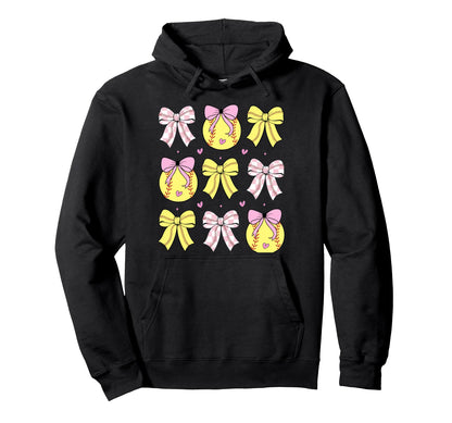 Softball Mom Bows Softball Mama Game Hoodie - Streetwear Style Men Women - T-Shirt, Sweatshirt, Hoodie