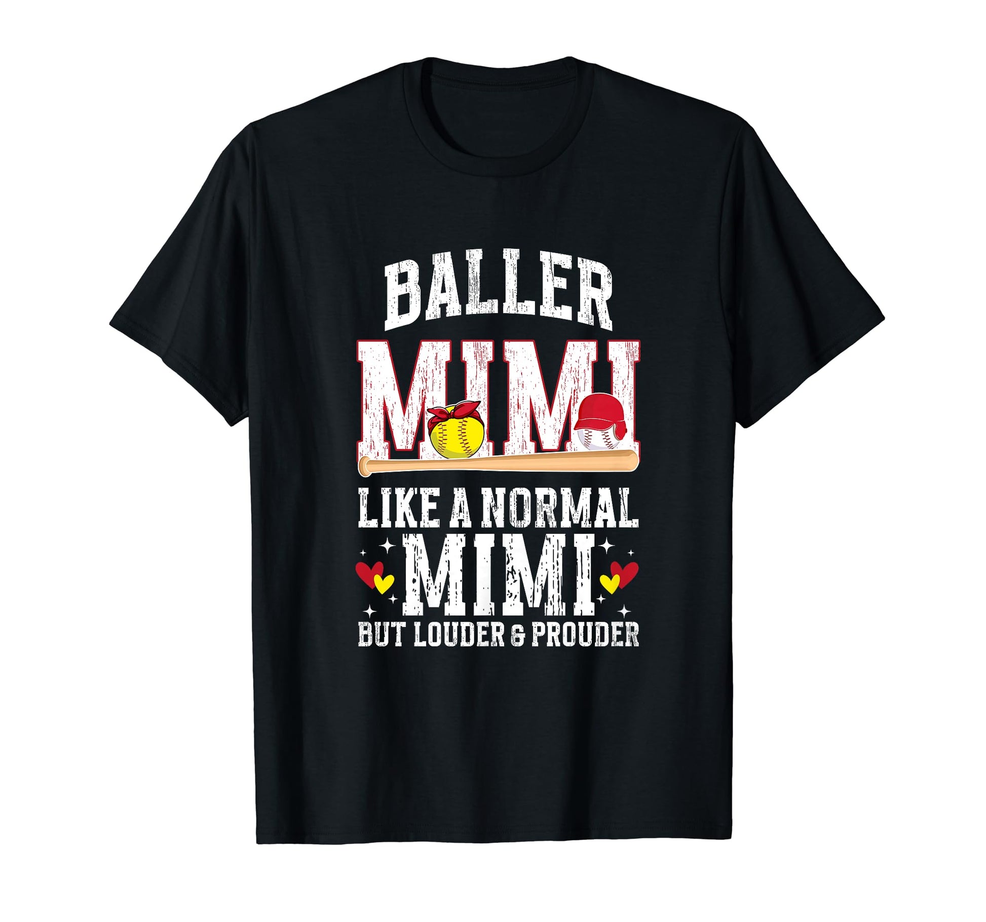 Baller Mimi Louder Prouder Baseball T-Shirt - Graphic Print for Adults - T-Shirt, Sweatshirt, Hoodie