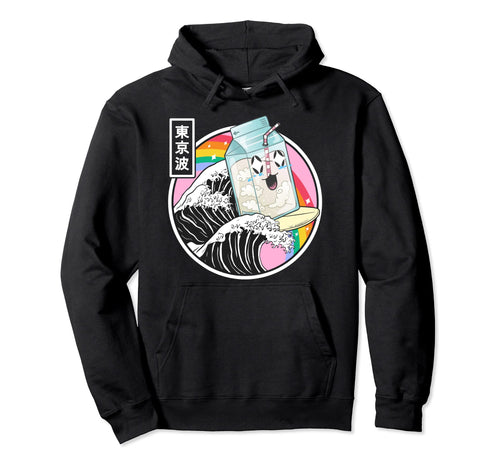 Surfing Milk Carton Kanagawa Wave Japan Hoodie - Custom Art Print Unisex - T-Shirt, Sweatshirt, Hoodie